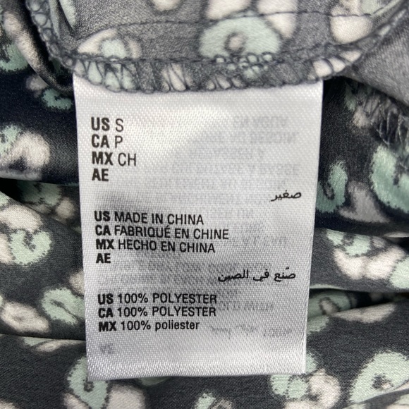 Alfani Printed Blouson-Sleeve Blouse Grey Mini Cheetah S New With Tags - Picture 4 of 6